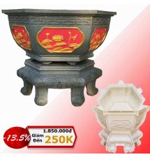 Khuôn Đổ Chậu Lục Giác 65 Có Chân Đôn Kỷ