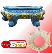 Khuôn chân đôn chậu cảnh lục giác 58-60-65 [chân đôn đổ úp]