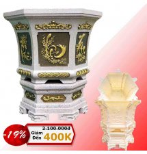 Khuôn đổ chậu lục giác 58 kèm chân đôn bệ họa tiết phúc lộc thọ