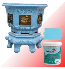 Sơn nền xanh G01 dành cho chậu xi măng - Sơn chậu cảnh đẹp